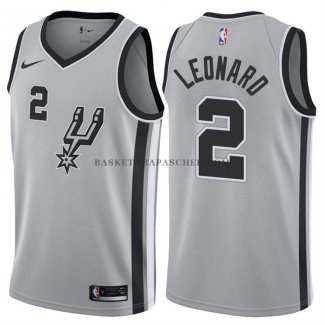 Maillot Authentique San Antonio Spurs Leonard 2017-18 Gris