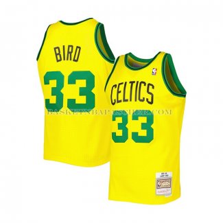 Maillot Boston Celtics Larry Bird NO 33 Mitchell & Ness 1985-86 Jaune
