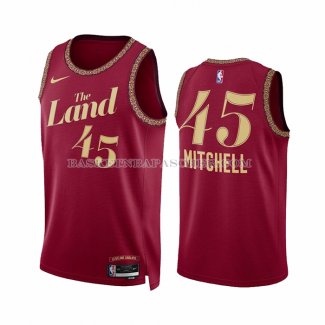 Maillot Cleveland Cavaliers Donovan Mitchell NO 45 Ville 2023-24 Rouge