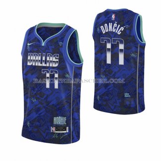 Maillot Dallas Mavericks Luka Doncic NO 77 MVP Bleu