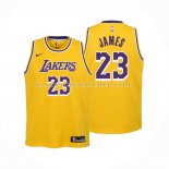 Maillot Enfant Los Angeles Lakers LeBron James NO 23 Icon 2022-23 Jaune