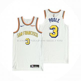 Maillot Golden State Warriors Jordan Poole NO 3 Classic Authentique Blanc
