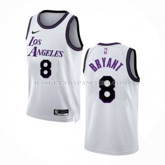 Maillot Los Angeles Lakers Kobe Bryant NO 8 Ville 2022-23 Blanc