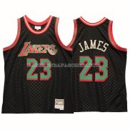 Maillot Los Angeles Lakers LeBron James NO 23 Mitchell & Ness 2018-19 Noir