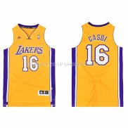 Maillot Los Angeles Lakers Pau Gasol NO 16 Icon Jaune