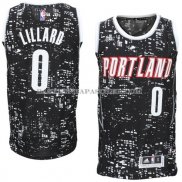 Maillot Lumieres de la ville Portland Trail Blazers Lillard Noir