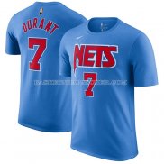 Maillot Manche Courte Brooklyn Nets Kevin Durant Hardwood Classics Bleu