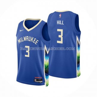 Maillot Milwaukee Bucks George Hill NO 3 Ville 2022-23 Bleu