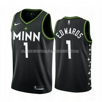 Maillot Minnesota Timberwolves Anthony Edwards Ville 2020-21 Noir