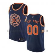 Maillot New York Knicks Personnalise Ville 2017-18 Bleu