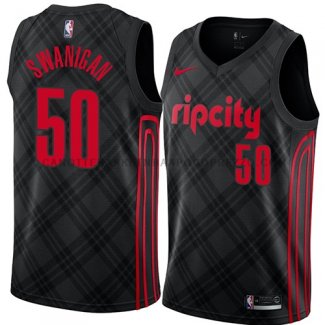 Maillot Portland Trail Blazers Caleb Swanigan Ciudad 2018 Noir