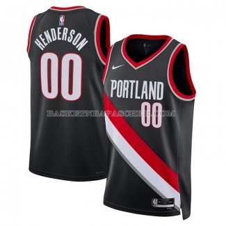 Maillot Portland Trail Blazers Scoot Henderson NO 00 Icon 2023 Noir