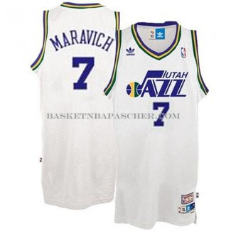 Maillot Retro Utah Jazz Maravich Blanc