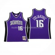 Maillot Sacramento Kings Peja Stojakovic NO 16 Mitchell & Ness 2002-03 Volet