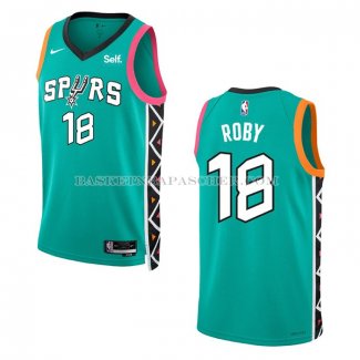 Maillot San Antonio Spurs Isaiah Roby NO 18 Ville 2022-23 Vert