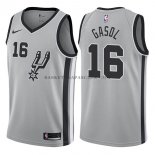 Maillot San Antonio Spurs Pau Gasol Statehombret 2017-18 Plata