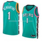 Maillot San Antonio Spurs Victor Wembanyama NO 1 Ville 2022-23 Vert