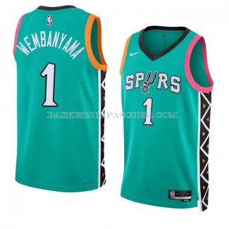 Maillot San Antonio Spurs Victor Wembanyama NO 1 Ville 2022-23 Vert