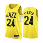 Maillot Utah Jazz Walker Kessler NO 24 Icon 2022-23 Jaune