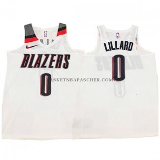 Maillot Authentique Portland Trail Blazers Lillard 2017-18 Blanc