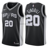 Maillot Authentique San Antonio Spurs Ginobili 2017-18 Noir