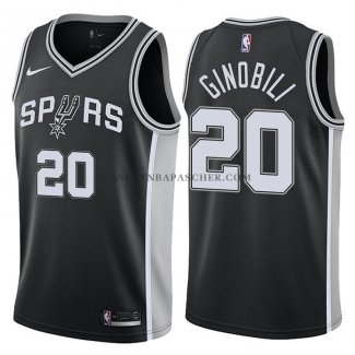 Maillot Authentique San Antonio Spurs Ginobili 2017-18 Noir