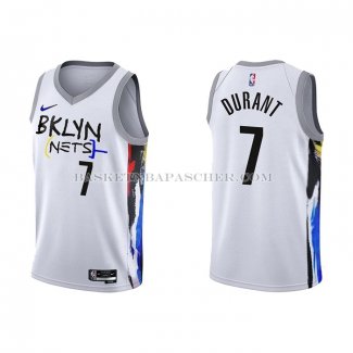 Maillot Brooklyn Nets Kevin Durant NO 7 Ville 2022-23 Blanc