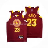 Maillot Cleveland Cavaliers LeBron James NO 23 Ville Rouge