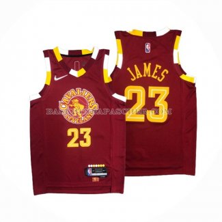 Maillot Cleveland Cavaliers LeBron James NO 23 Ville Rouge