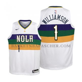 Maillot Enfant New Orleans Pelicans Zion Williamson Ciudad 2019 Blanc