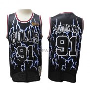 Maillot Lightning Chicago Bulls Dennis Rodman Noir