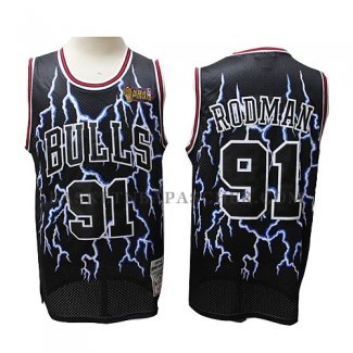 Maillot Lightning Chicago Bulls Dennis Rodman Noir