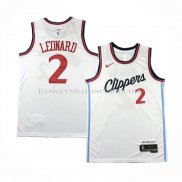 Maillot Los Angeles Clippers Kawhi Leonard NO 2 Association 2024-25 Blanc