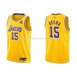 Maillot Los Angeles Lakers Jabari Brown NO 15 75th Anniversary 2021-22 Jaune