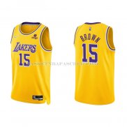 Maillot Los Angeles Lakers Jabari Brown NO 15 75th Anniversary 2021-22 Jaune