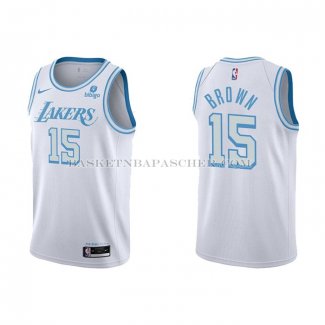 Maillot Los Angeles Lakers Jabari Brown NO 15 Ville 2021-22 Blanc