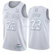 Maillot Los Angeles Lakers LeBron James NO 23 MVP Blanc
