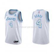 Maillot Los Angeles Lakers Rajon Rondo NO 4 Ville 2021-22 Blanc