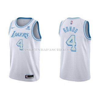 Maillot Los Angeles Lakers Rajon Rondo NO 4 Ville 2021-22 Blanc