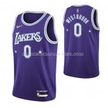 Maillot Los Angeles Lakers Russell Westbrook NO 0 Ville Edition 2021-22 Volet