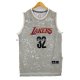 Maillot Lumieres de la ville Los Angeles Lakers Johnson Gris
