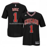 Maillot Manche Courte Chicago Bulls Rose Noir
