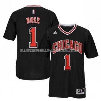 Maillot Manche Courte Chicago Bulls Rose Noir