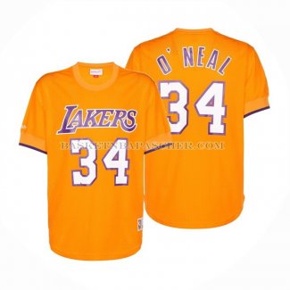 Maillot Manche Courte Los Angeles Lakers Shaquille O'neal NO 34 Jaune