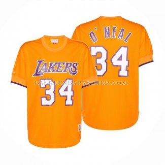 Maillot Manche Courte Los Angeles Lakers Shaquille O'neal NO 34 Jaune