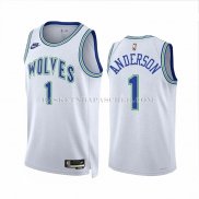 Maillot Minnesota Timberwolves Kyle Anderson NO 1 Classic 2023-24 Blanc