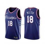Maillot Philadelphia 76ers Shake Milton Ville 2019-20 Bleu