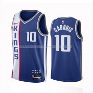 Maillot Sacramento Kings Domantas Saboni NO 10 Ville 2023-24 Bleu