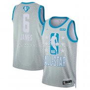 Maillot All Star 2022 Los Angeles Lakers LeBron James NO 6 Gris