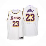 Maillot Enfant Los Angeles Lakers LeBron James NO 23 Association 2022-23 Blanc